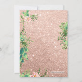 Desert Flower and Roos Gold Baby shower Invitation Kaart (Achterkant)
