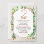 Desert Flower Glitter 2 tweede verjaardag uitnodig Kaart (Voorkant)