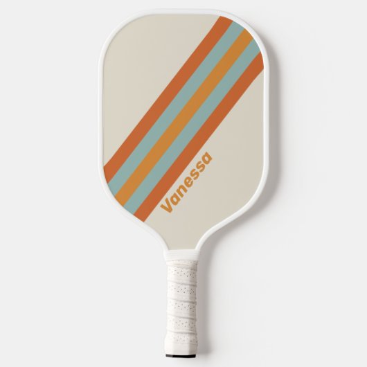 Desert Flower Stripes met naam Pickleball Paddle (Achterkant)