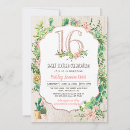 Desert Flower Sweet Sixteen Birthday Uitnodiging
