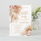 Desert Flowers Baby shower Invitation Boho Palm Kaart (Staand voorkant)