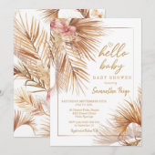 Desert Flowers Baby shower Invitation Boho Palm Kaart (Voorkant / Achterkant)