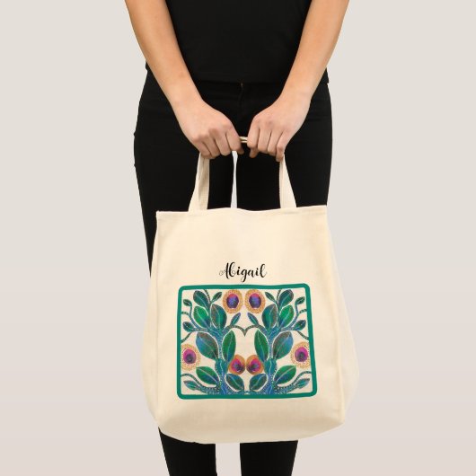 Desert flowers, mirror design, personalized tote bag (Voorkant (product))