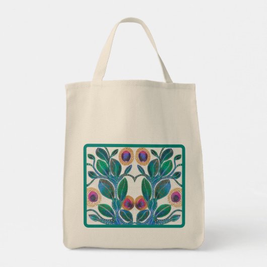 Desert flowers, mirror design, personalized  tote bag (Achterkant)