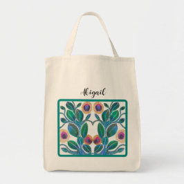 Desert flowers, mirror design, personalized  tote bag