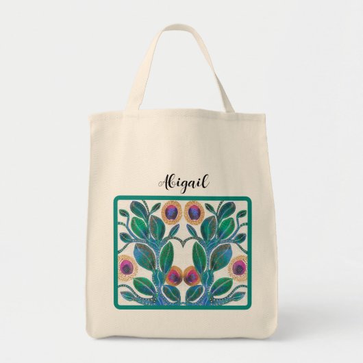 Desert flowers, mirror design, personalized  tote bag (Voorkant)