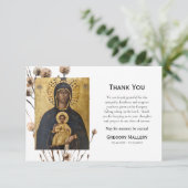 Desert Flowers Theotokos Icon Orthodoxe begrafenis Bedankkaart (Staand voorkant)
