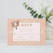 Desert Flowers Western Wedding Response RSVP Card (Staand voorkant)