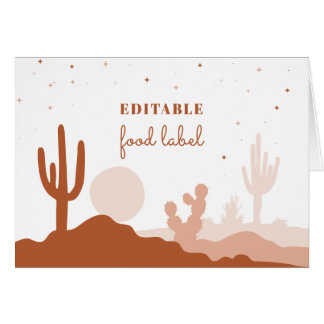 Desert Food Label Card