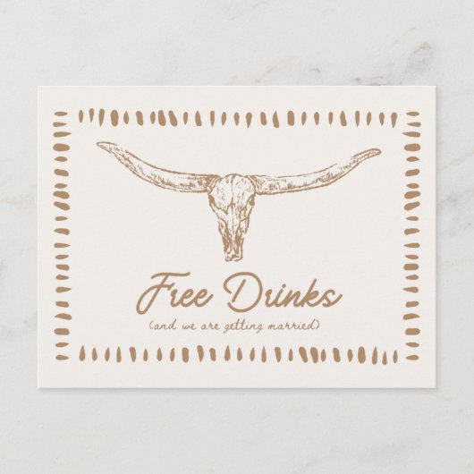 Desert Funny Free Drinks Save the Date Aankondigingskaart (Voorkant)