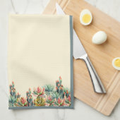 Desert Garden Succulents Cactus Agave Theedoek (Quarter Fold)