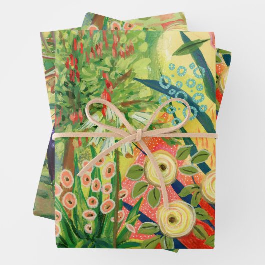 Desert Garden Wrapping Paper Flat Sheet Set van 3 (In situ)