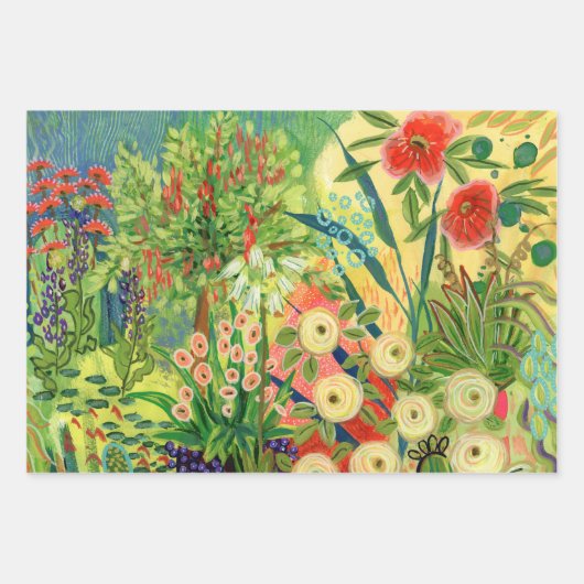 Desert Garden Wrapping Paper Flat Sheet Set van 3 (Voorkant)