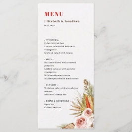 Desert gedroogde bloemen romantisch boho menu