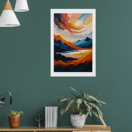 Desert-geïnspireerde Abstracte landschapskunst Poster