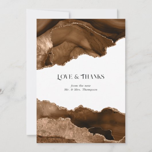 Desert Gold Agaat Bruiloft Bedankkaart (Voorkant)