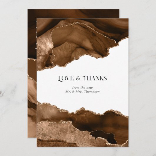 Desert Gold Agaat Bruiloft Bedankkaart (Voorkant / Achterkant)