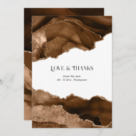 Desert Gold Agaat Bruiloft Bedankkaart