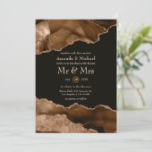 Desert Gold Agate Waterverf Weddenschap Kaart (Staand voorkant)