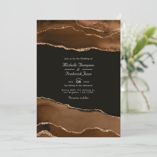 Desert Gold Agate Waterverf Weddenschap QR Code Rs Kaart (Staand voorkant)