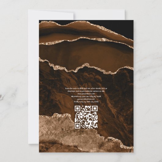 Desert Gold Agate Waterverf Weddenschap QR Code Rs Kaart (Achterkant)