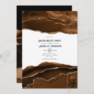 Desert Gold Waterverf Agate Bachelorette Party Kaart