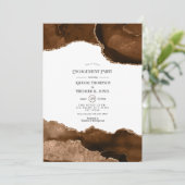Desert Gold Waterverf Agate Engagement Party Kaart (Staand voorkant)