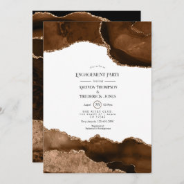 Desert Gold Waterverf Agate Engagement Party Kaart