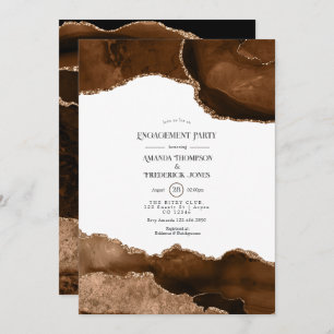 Desert Gold Waterverf Agate Engagement Party Kaart