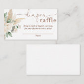 Desert Greenery Pampas Grass Diaper Raffle Card Informatiekaartje (Voorkant / Achterkant)