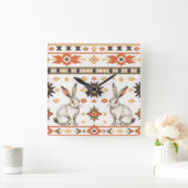 Desert Hares Vierkante Klok (Huis)