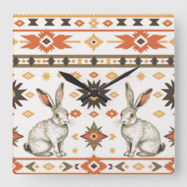 Desert Hares Vierkante Klok