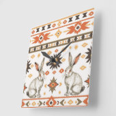 Desert Hares Vierkante Klok (Hoek)