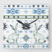 Desert Hares Vierkante Klok (Voorkant)