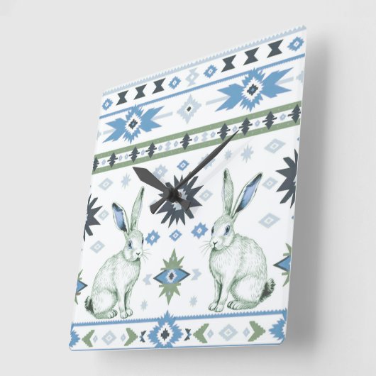 Desert Hares Vierkante Klok (Hoek)