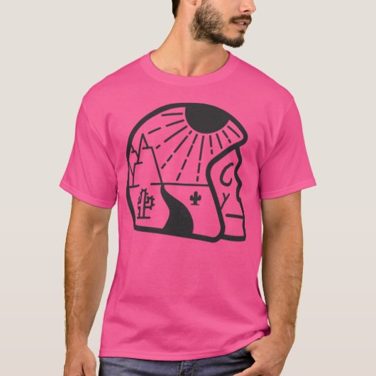 Desert Helmet Skull Baseball Sleeve T-shirt (Voorkant)