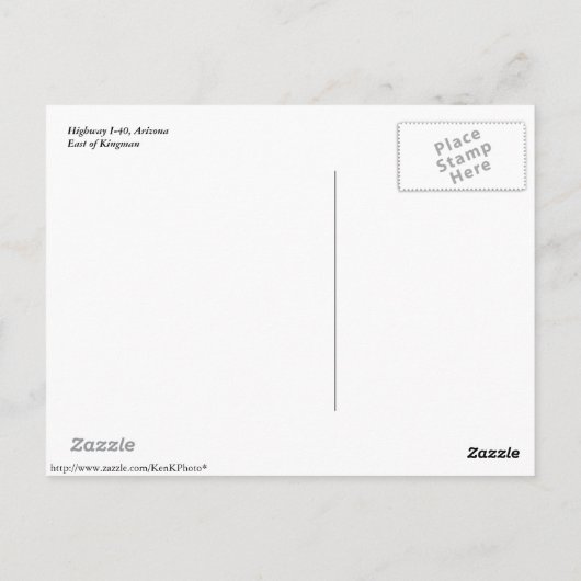 Desert Highway Briefkaart (Achterkant)