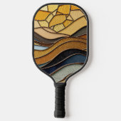 Desert Hills Sand Gold Mosaic Fine Art Pickleball Paddle (Achterkant)