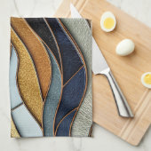 Desert Hills Sand Gold Mosaic Fine Art Theedoek (Quarter Fold)