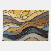 Desert Hills Sand Gold Mosaic Fine Art Theedoek (Horizontaal)