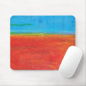 Desert Horizon blauw sinaasappel zand abstract Muismat (Met muis)