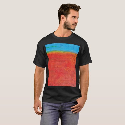 Desert Horizon sinaasappel zand en blauwe lucht T-shirt (Voorkant volledig)