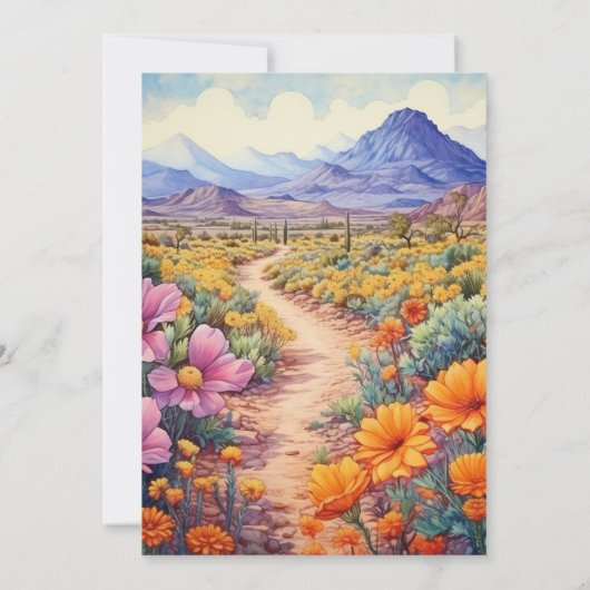 Desert Hues Floral bruiloft uitnodiging (Achterkant)