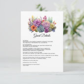 Desert Hues Floral Wedding Gastengegevens Informatiekaartje (Staand voorkant)