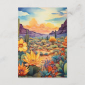 Desert Hues Floral Wedding Gastengegevens Informatiekaartje (Achterkant)