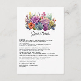 Desert Hues Floral Wedding Gastengegevens Informatiekaartje