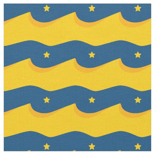Desert in the night - a blue and yellow pattern stof (Close Up)