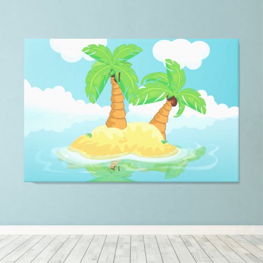 Desert Island Canvas Afdruk (Insitu (Houten vloer))