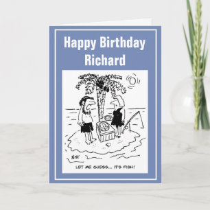 Desert Island Castaway Vist vis voor diner Kaart