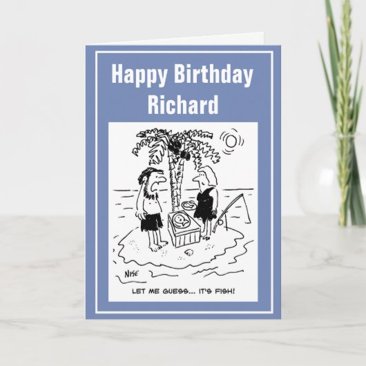 Desert Island Castaway Vist vis voor het diner Kaart (Voorkant)